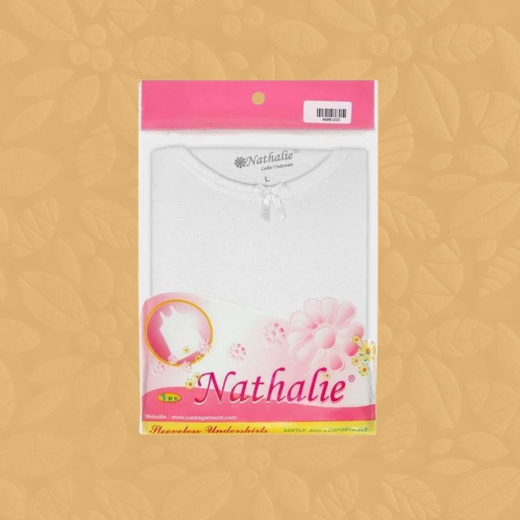 Tangtop Wanita Nathalie NTA 0027 Tanktop Putih Berbahan Katun Ukuran M - 2XL