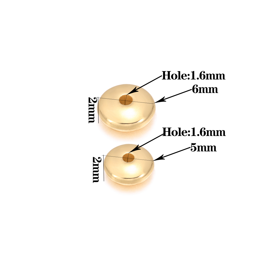 200-400pcs / Lot Manik-Manik Spacer Ccb Bulat Flat 5 6mm Untuk Membuat Perhiasan Diy