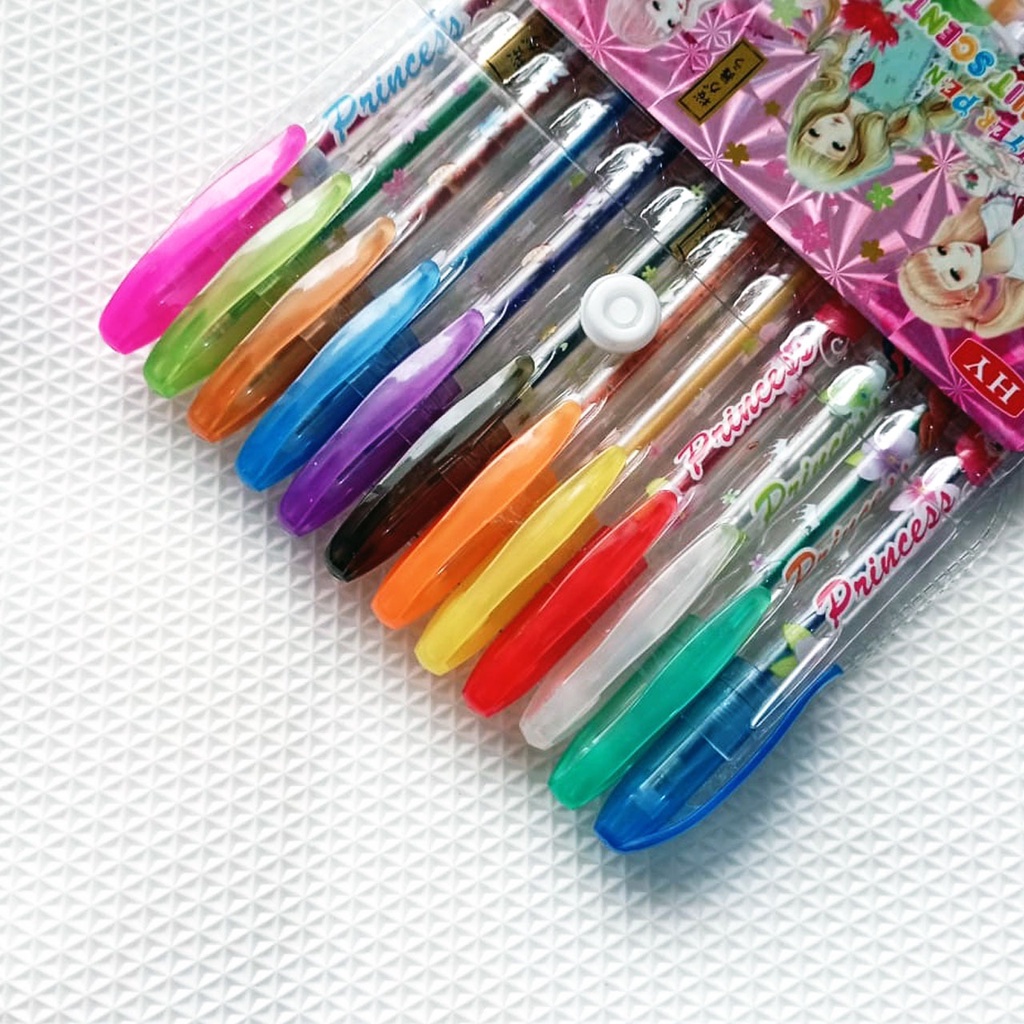 Glitter Pen Princess/Pen Gel / Pulpen Warna