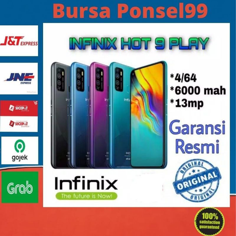 HP INFINIX HOT 9 PLAY RAM 4/64 GB GARANSI RESMI 1 TAHUN