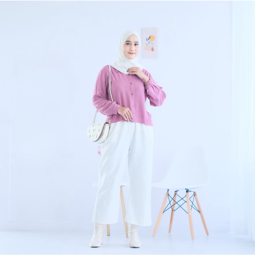 (MSB) KEMEJA CROP CLASSY OVERSIZE CRINCLE AIRFLOW PREMIUM