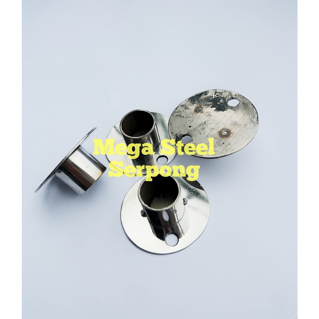 Bracket braket Pipa Bulat Topi Full Stainless 1/2 Inch