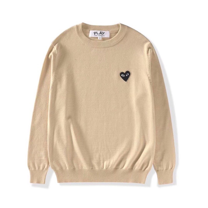 Roundneck CDG Sweater Play cdg taehyung Baju Hangat KNITTED SWEATER Crewneck small logo bordir love 