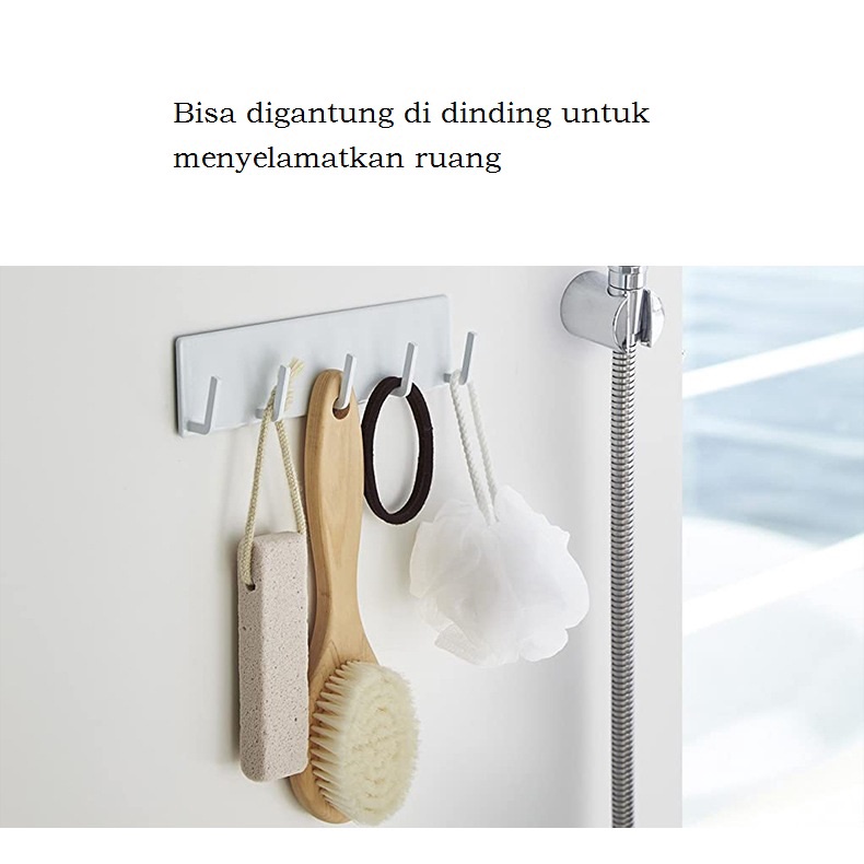 Mi.more Magnetic Gantungan Dinding 5Hook Kitchen Hook Puith/Hitam Non-adhesive Multifunction Hanger