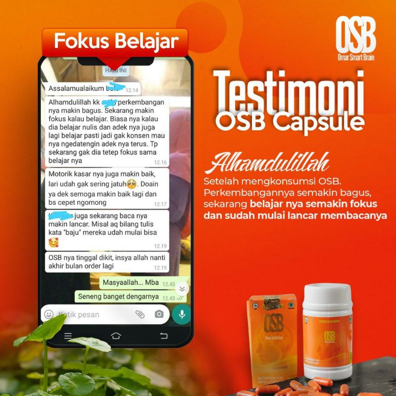 OSB Vitamin Otak Anak Nutrisi Otak Anak Dewasa Meningkatkan Daya Ingat Nafsu Makan Murah Original Vitamin Anak