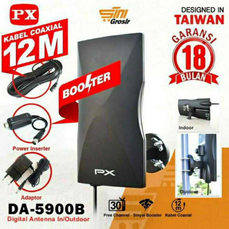 Antena TV Digital 2 Fungsi Indoor Outdoor - BOOSTER ANTENA  PX DA 5900B