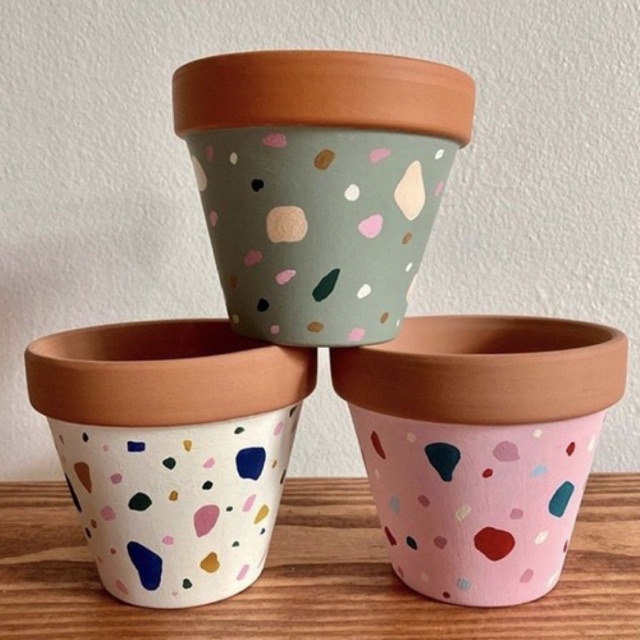 Pot Terakota Warna / Vas Tanah liat / Cover Pot Gerabah Sukulen / Aesthetic Decor / Pot Bunga / Pot 