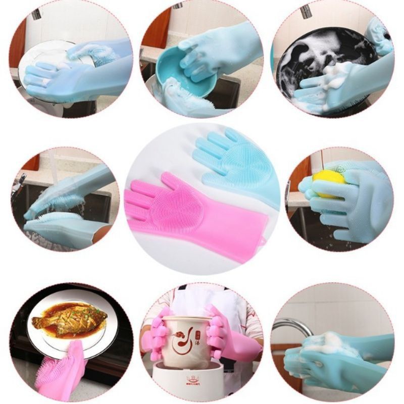 MJ88 SARUNG TANGAN CUCI PIRING SILICONE DISHWASHING GLOVES MAGIC SUPER MURAH