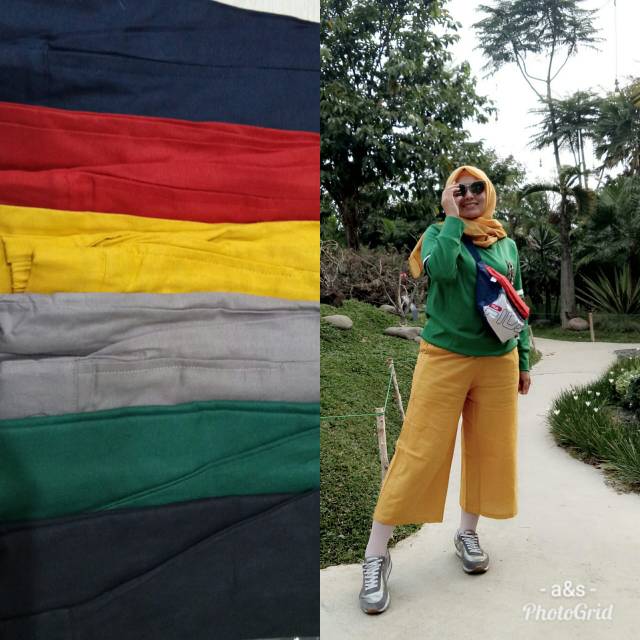 Celana kulot 7/8 linen