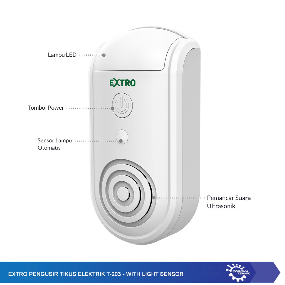 Extro Pengusir Tikus Elektrik T-203 - With Light Sensor