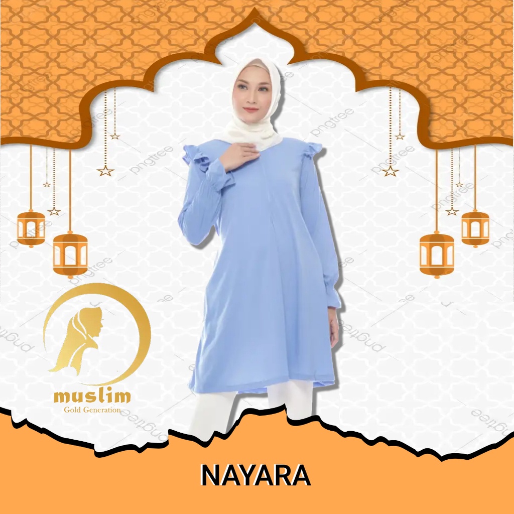 Tunik Wanita Baju Atasan Wanita Muslim Terbaru - Nayara Manset Tunik Bahan Berkualitas Tebal Tidak P