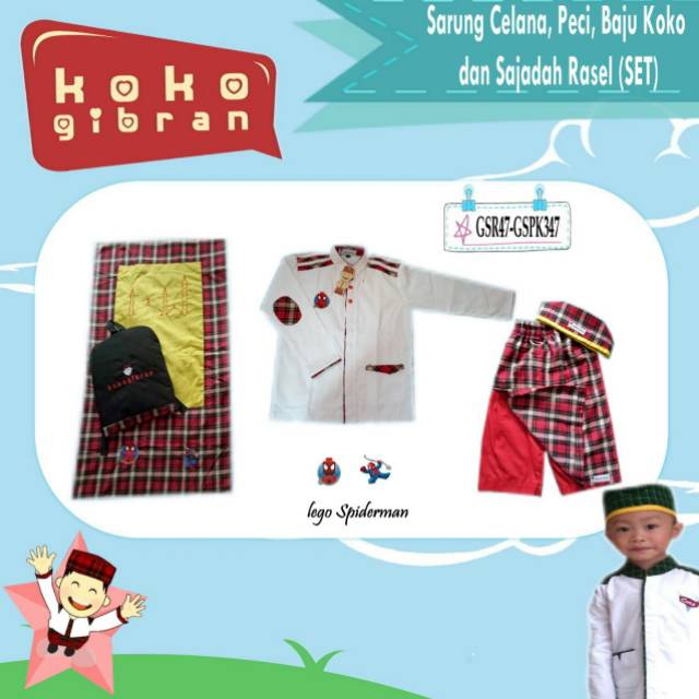 Sarung celana, peci, baju koko dan sajadah ransel KokoGibran