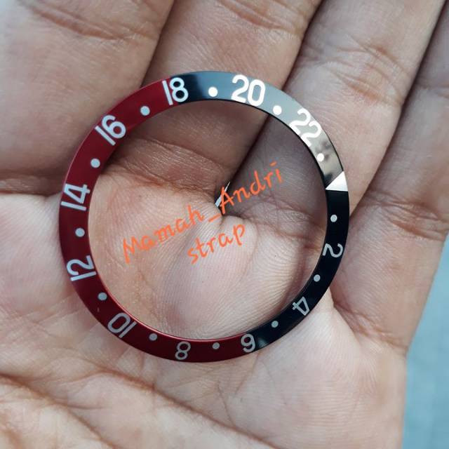 Rolex gmt ring bezel insert black red 38mm