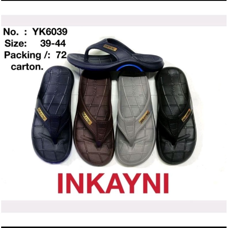 Sandal Jepit Pria Inkayni YK-6039 Jumbo Besar Ringan Santai Rumah Kamar Mandi Pylon 39 40 41 42 43 4