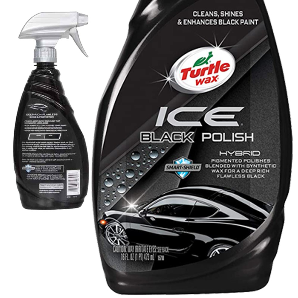 Turtle Wax Ice Black Polish 473ml /Angkat Kotoran Hilangkan Goresan Halus Dg Kandungan Pigment Hitam