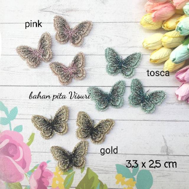 Kupu kupu Renda Golden Small 3,3 - 2,5cm