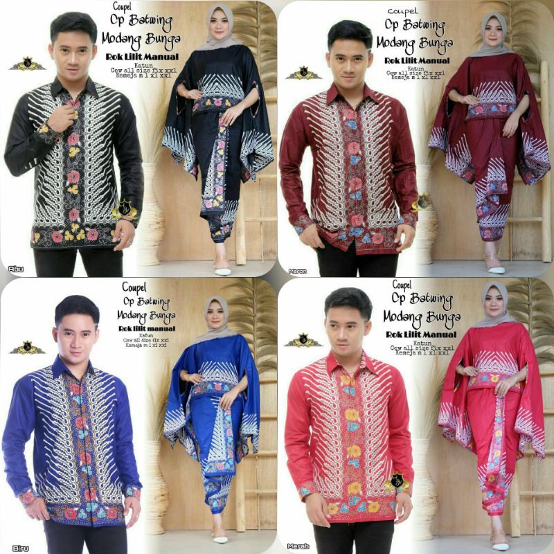 COUPLE BATIK SETELAN  ROK LILIT MANUAL MODERN