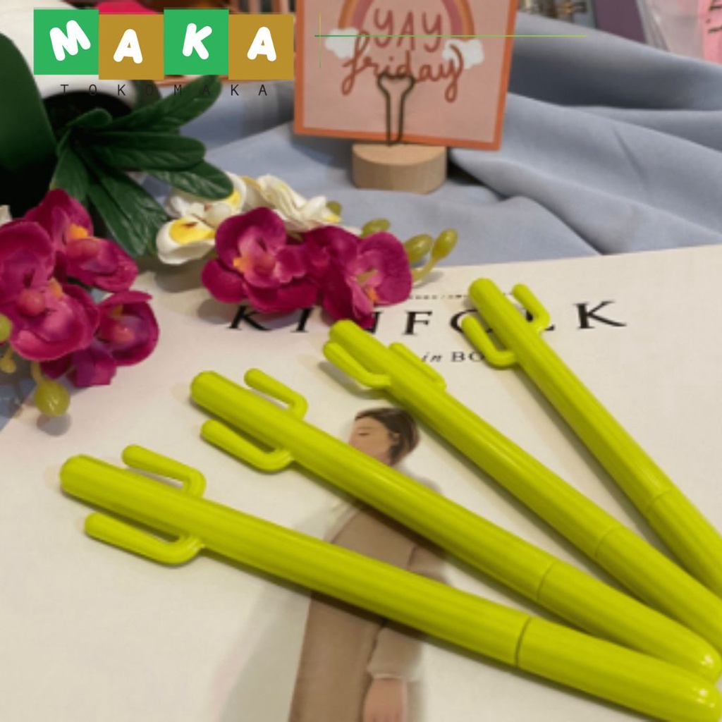 

pulpen gel bentuk kaktus pen gel kaktus bolpoint gel tinta hitam pena perlengkapan sekolah lucu alat tulis kantor import atk murah