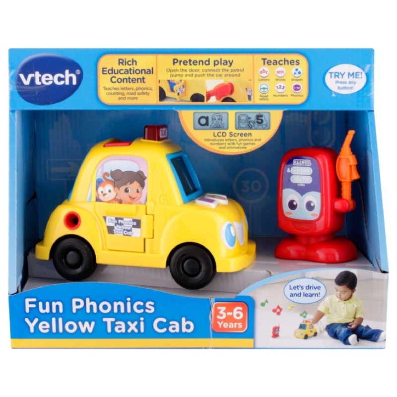 Mainan Taxi Vtech Fun Phonics Yellow Taxi Cab