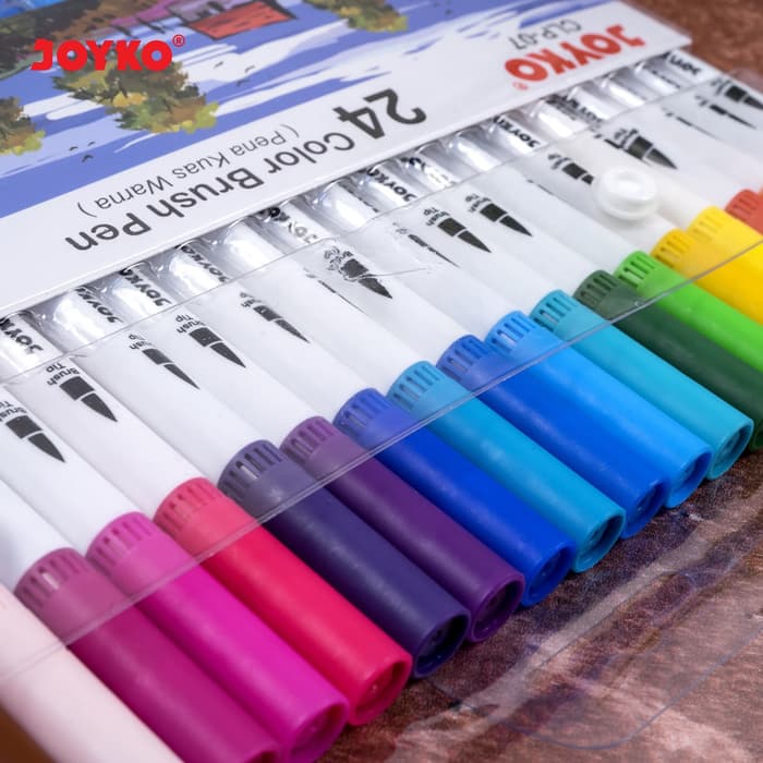 

Joyko Color Brush Pen Pena Kuas Spidol kuas 24 Warna Joyko CLP-07 24 Warna 24 Color
