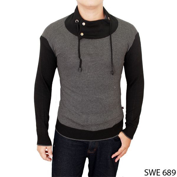 Harajuku Sweaters For Male Rajut Grey – SWE 689