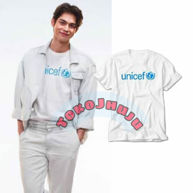 Baju Kaos astro Bright UNICEF print depan Win metawin Bright vachirawit style