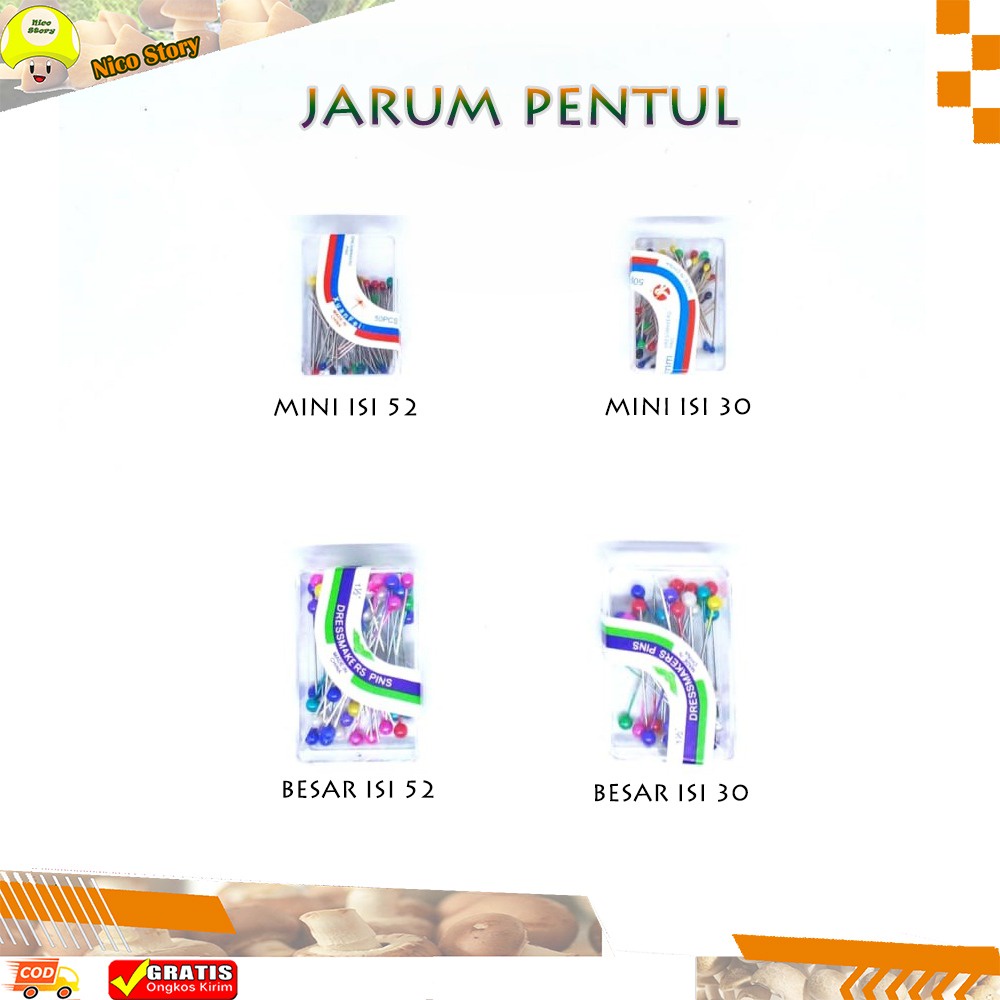 (NCS) Jarum Pentul Warna Mini / Jarum Pentol Kecil Cocok Untuk Hijab Jilbab Kerudung