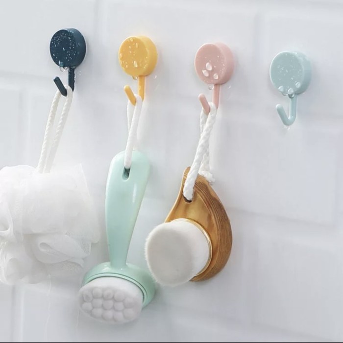 BAROKAH Gantungan Bulat Hook Tempel rak rack Baju Dinding Serbaguna wc Kamar Mandi Dapur  Single Hook Wall
