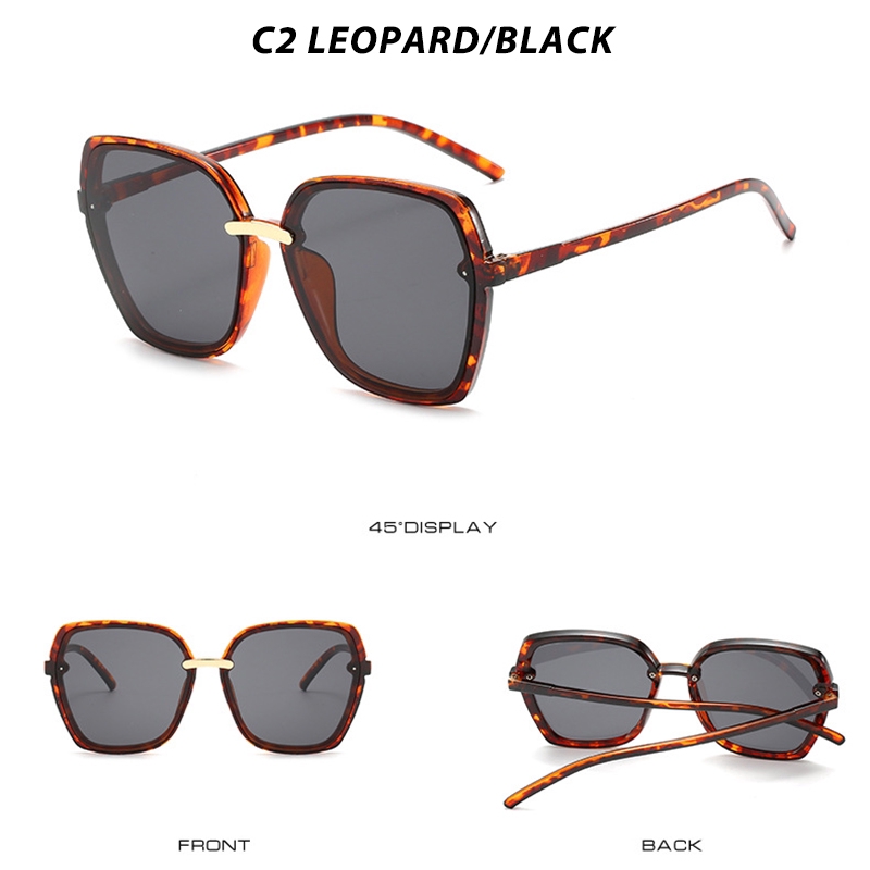 (YUZHU) Bayar di Tempat Kacamata Korean Style Hitam Candy Color Oversized Kacamata Hitam Gaya Wanita Sunglasses