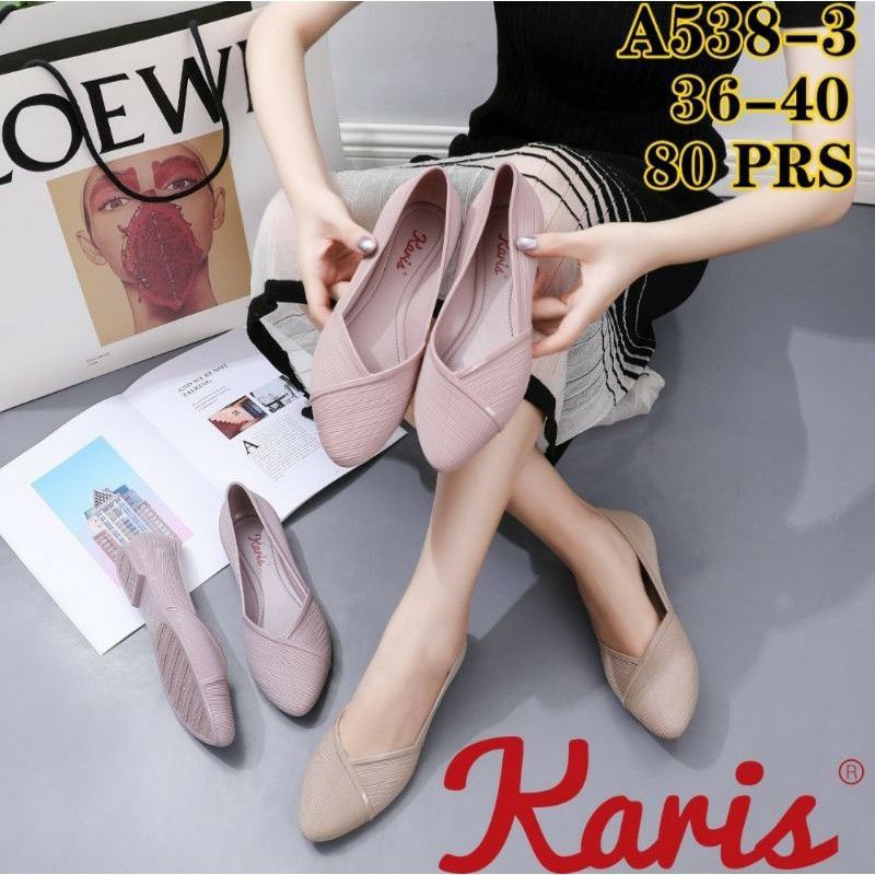 Sepatu Slop Sepatu Flatshoes Jelly Wanita Sepatu Jelly Karet Wanita Karis A538 Terbaru