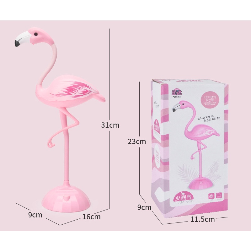 Lampu tidur flamingo LB023 warna multifungsi LED night lamp rechargeable