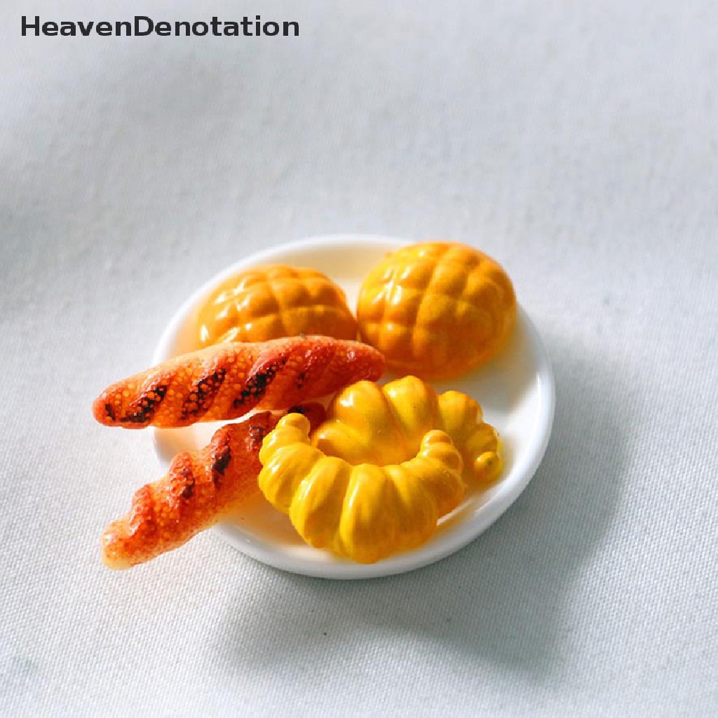 (Heavendenotation) 6pcs Miniatur Roti Croissant Untuk Rumah Boneka