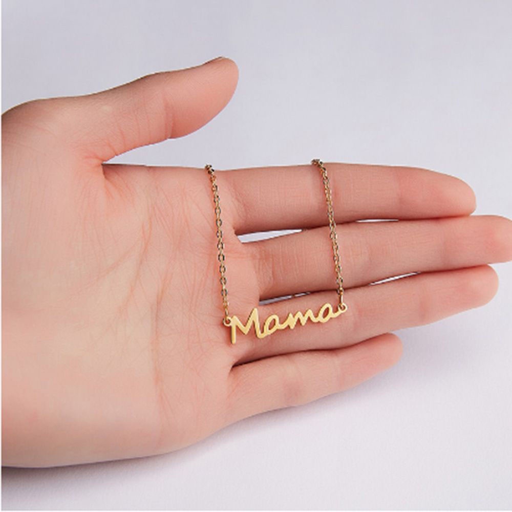 Kalung choker Liontin Tulisan MAMA Gaya retro Untuk Wanita