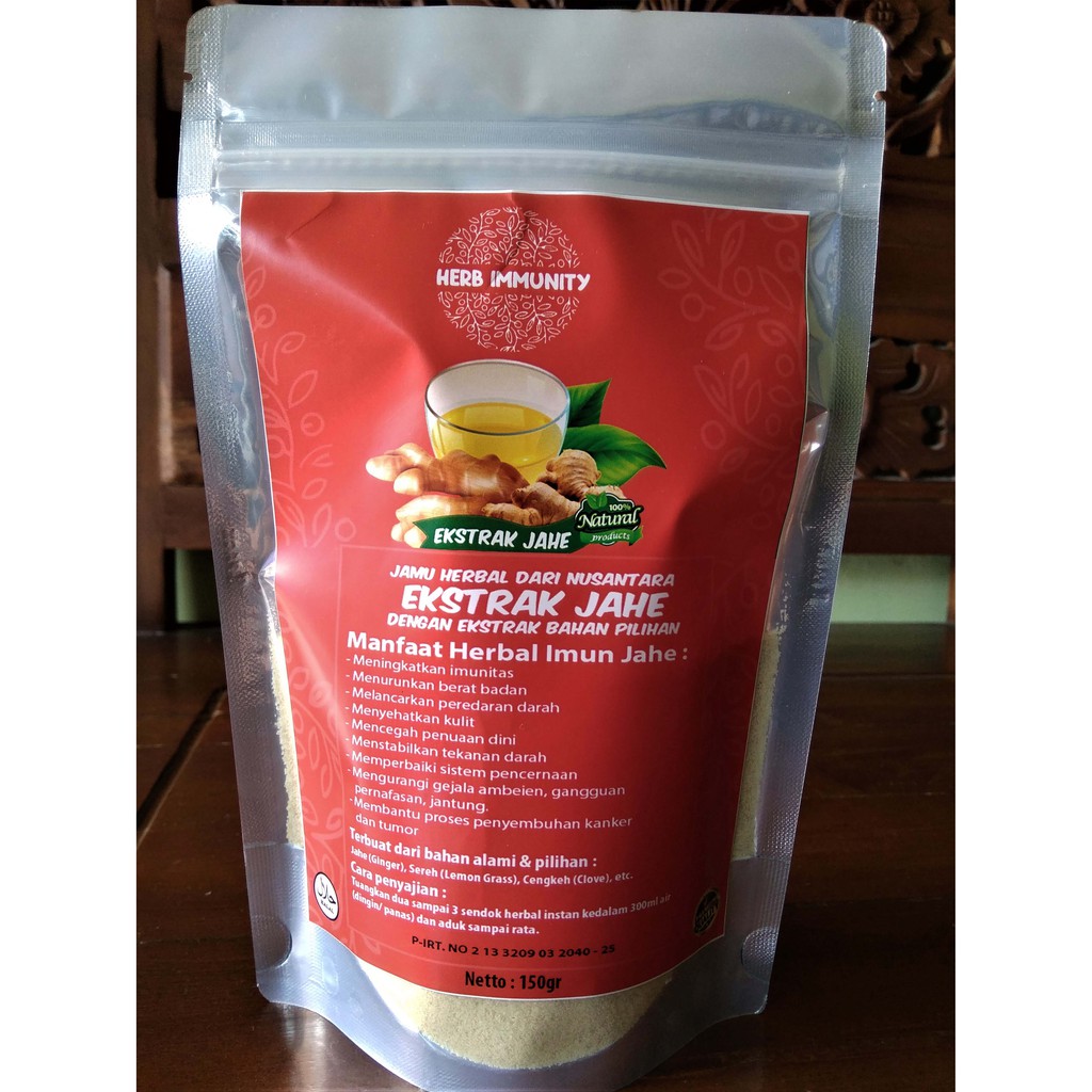 

Minuman Serbuk Tradisional Herb Immunity Ekstrak Wedang Jahe untuk Imunitas