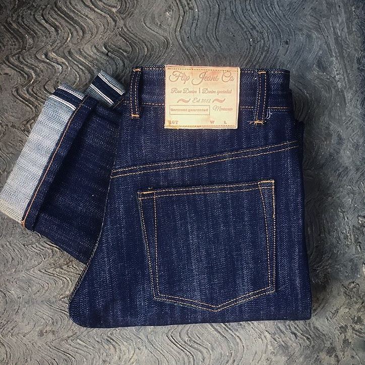 celana jeans 16 oz Dark Indigo Selvedge Raw Denim Sanforize