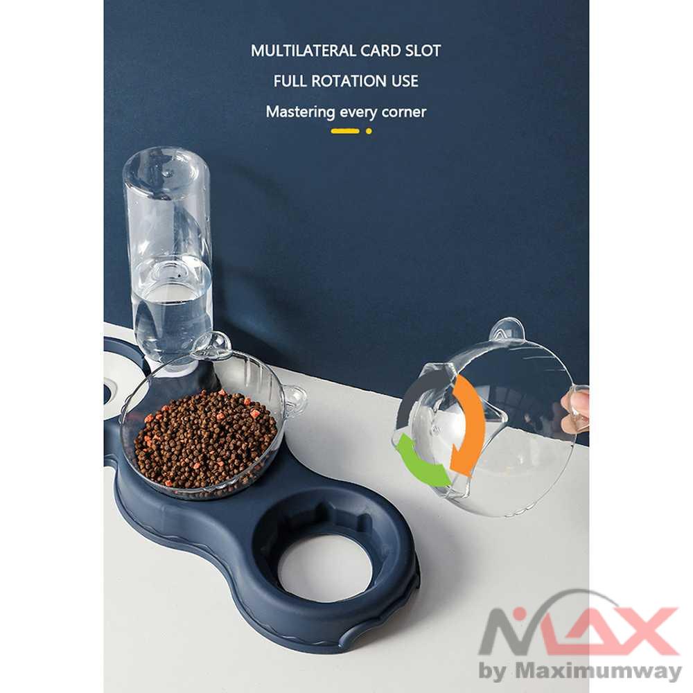 Aufulai Mangkuk plus dispenser kucing dan anjing piring makan binatang peliharaan Tempat Makan dan Minum Hewan Peliharaan Kucing Anjing Dog Bowl Cat Food Bowl Pet Bowl Easy To Clean Cat Bowl Anti Slip Cat Supplies Automatic Drinking Bowl Container Pet Sup