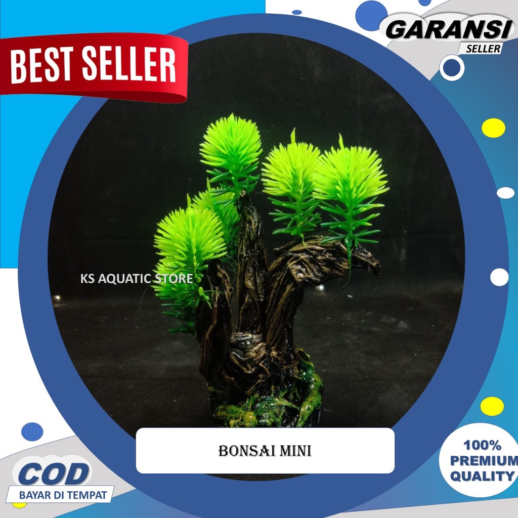 Hiasan Aquarium Bonsai lumut mini l Hiasan Akuarium Tanaman Plastik Bonsai crucut