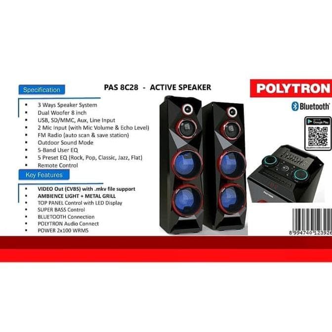 Speaker Polytron Speaker Aktif PAS 8C28 Bluetooth