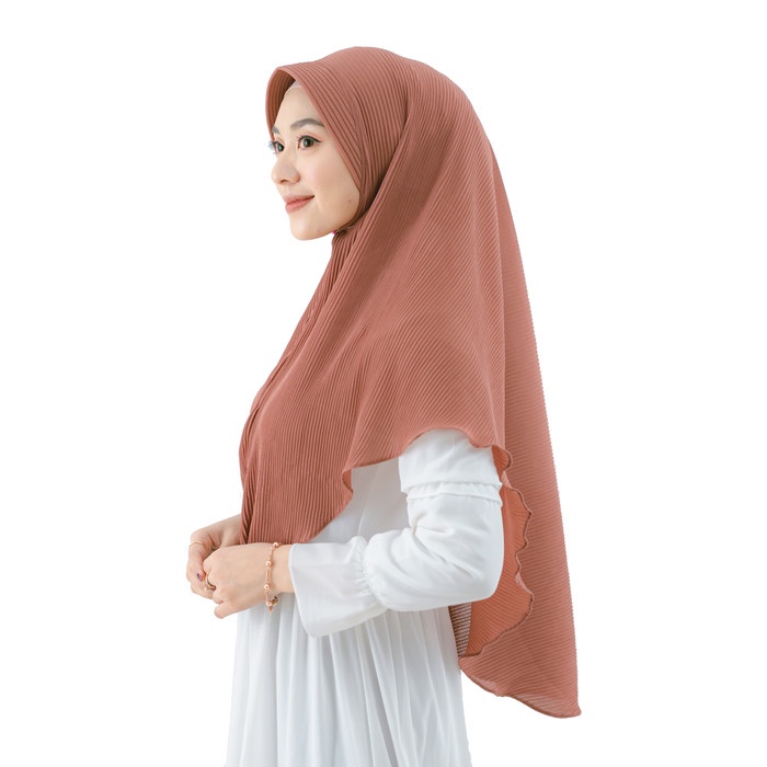 Bisa COD naburjustore Maula Hijab Khimar Pet Antem Plisket Lidi Ceruty Babydoll Full Premiu - Hijau 