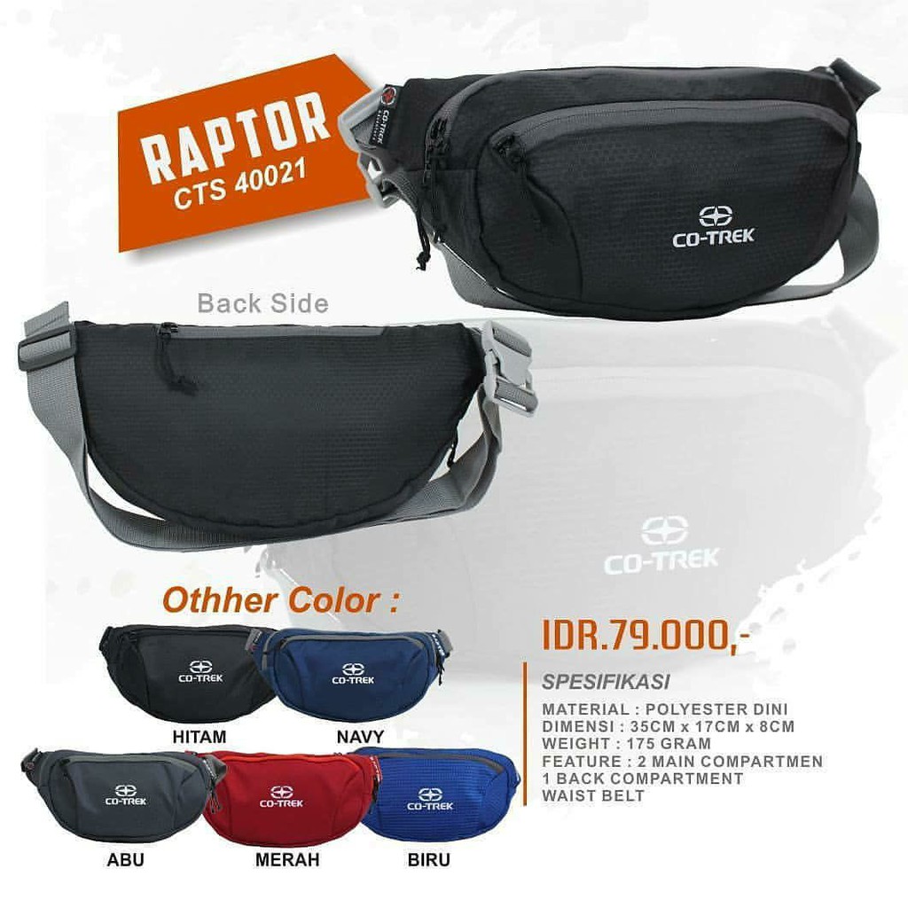 Waist Bag Waistbag Tas Pinggang Cotrek Raptor