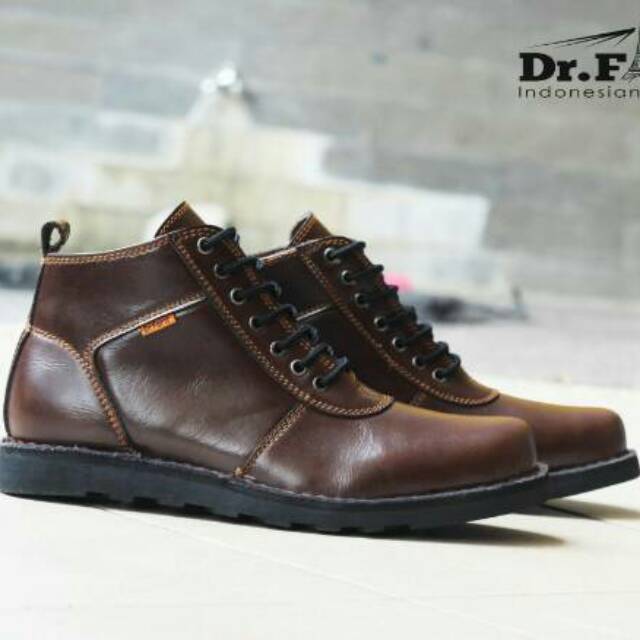 Dr faris original premium Boots brown maroon casual classic sepatu boots pria