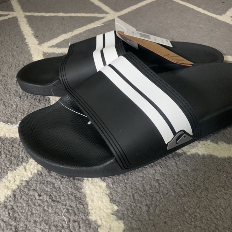 Sandal quiksilver rivi word slide Black white