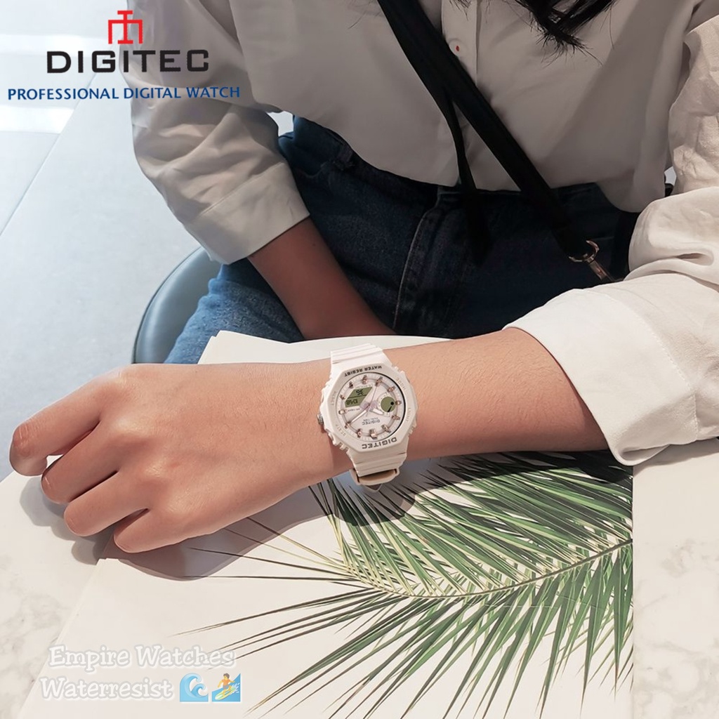 Jam Tangan Digitec DG3119T 3119 Wanita Cewek Analog Digital Strap Rubber Dualtime Kualitas Original Waterproof