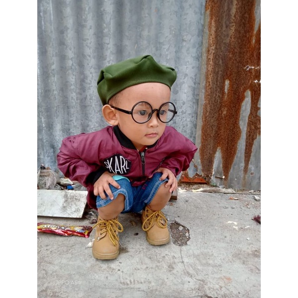 Topi Baret Anak / Topi Hijab Anak Lucu/ Topi Balita / Topi Viral Hijabers Cilik / Topi Baret Murah