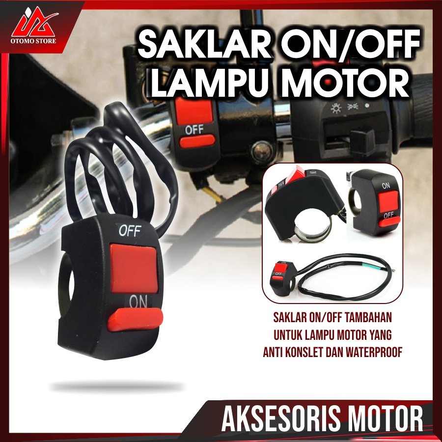 SAKLAR LAMPU MOTOR On Off - On Of Lampu Jepit Stang Aksesoris kendaraan