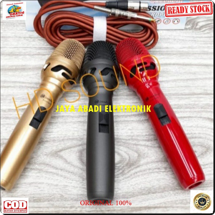 G527 MIC SOUNDBEST KABEL DYNAMIC LEGENDARY KARAOKE VOKAL MUSIK MIKROPHONE AUDIO SOUND SISTEM PENGERAS SUARA PRO PROFESIONAL MIKROPHONE LEGENDARIS WARNA EMAS DAN MERAH TERBUAT DARI BESI METAL TANPA BATERAI TINGGAL COLOK KE AUDIO LEBIH PRAKTIS