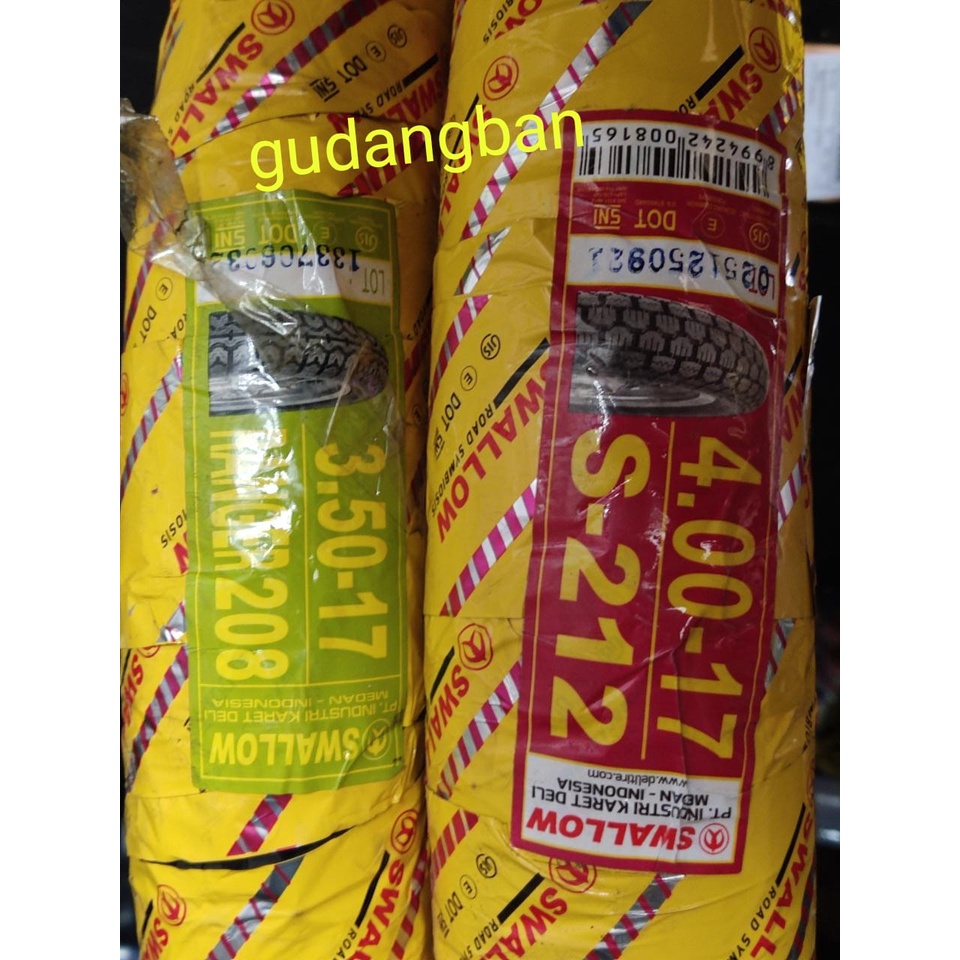 Diskon Paket Ban Swallow S208 Ranger 350 - 17 Dan S212 Wiro 400 - 17 Motor Kawasaki W175 Thunder