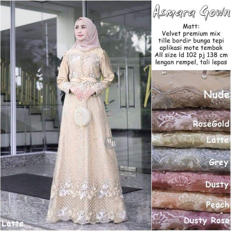 GAMIS ASMARA GOWN | GAMIS TERBARU 2021 MODERN LEBARAN | GAMIS WANITA | GAMIS MURAH |GAMIS SYAR'I