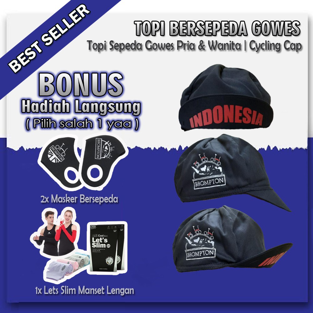 Topi bersepeda olahraga Indonesia Black