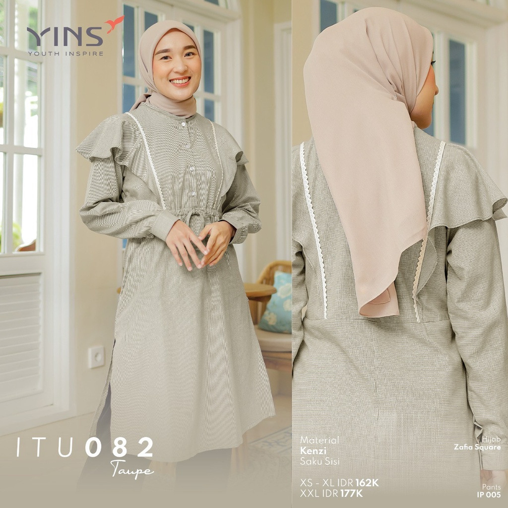 Inspire Tunik ITU 82 Bahan Kenzi Atasan Muslimah Kekinian Modern by Inspire bisa COD